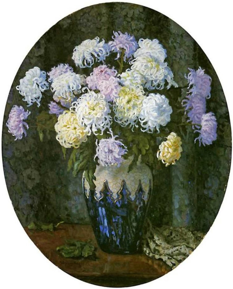 still life with chrysanthemums